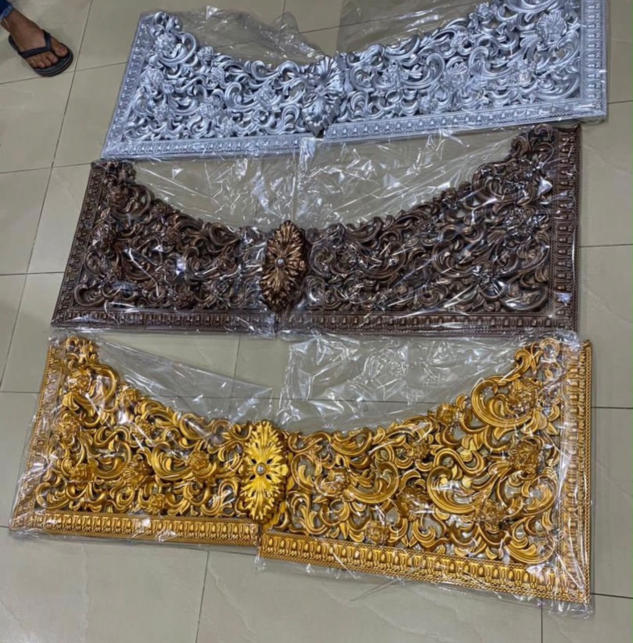 ANTIQUE BOARDS GOLD BROWN AND SILVER
