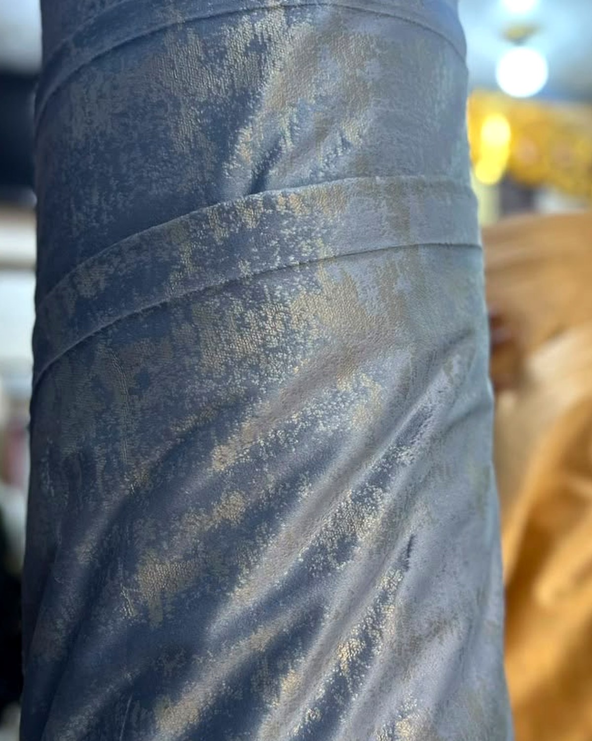 Slate Gold Brocade